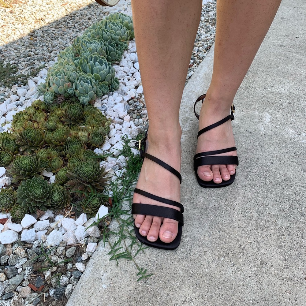 Black strapped sandals